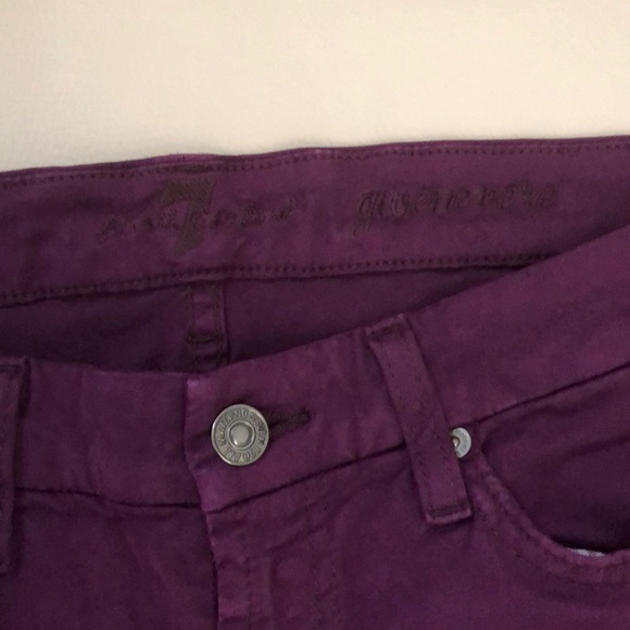 7 for all mankind purple skinny jeans Sz 28 - Picture 2 of 5